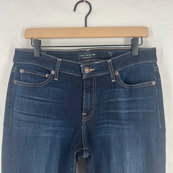 Lucky Brand Lolita Crop Jeans Womens 30 Blue Denim Cotton Dark Wash Skinny Leg - Picture 2 of 14